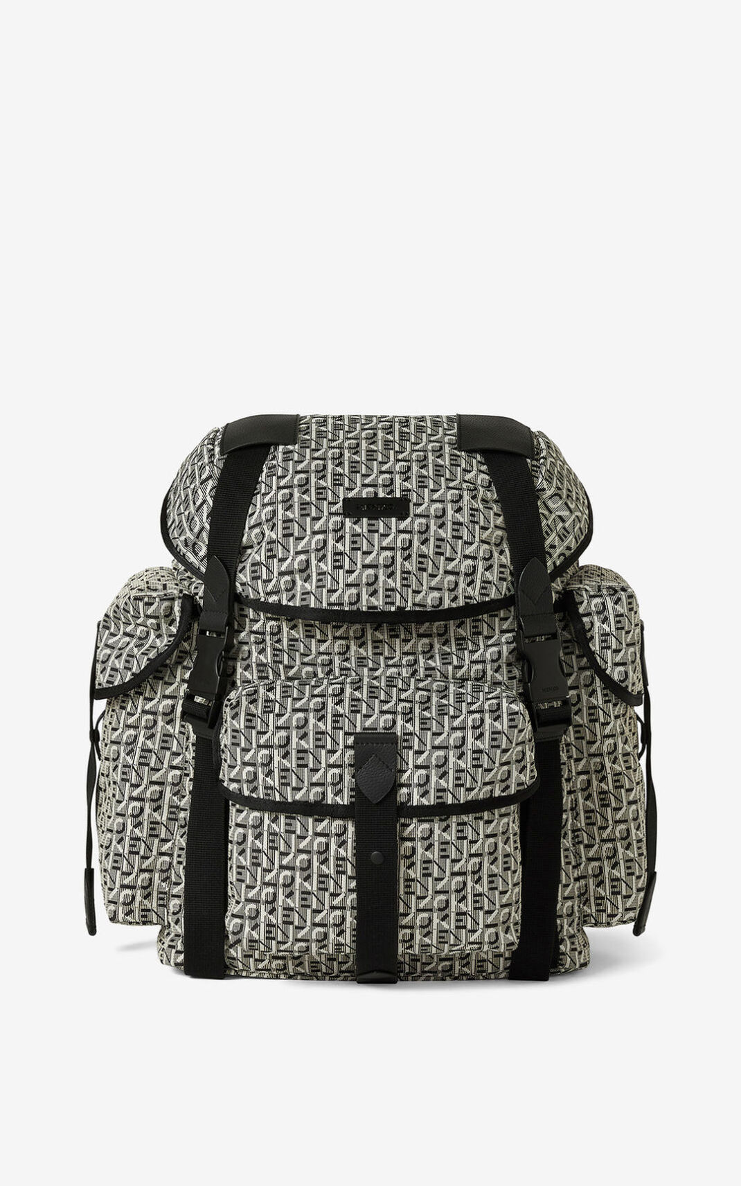 Mochila Kenzo Courier jacquard with flap Masculino - Cinzentas | 539AJELBP